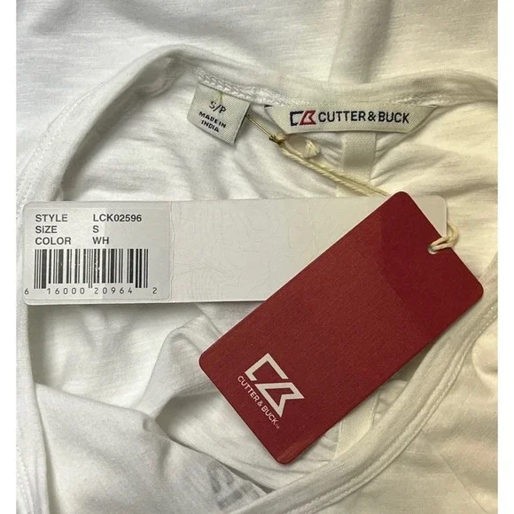 Cutter & Buck Knit Top S White Graphic Long Sleeve Athleisure Sporty Comfort NEW - Picture 13 of 13